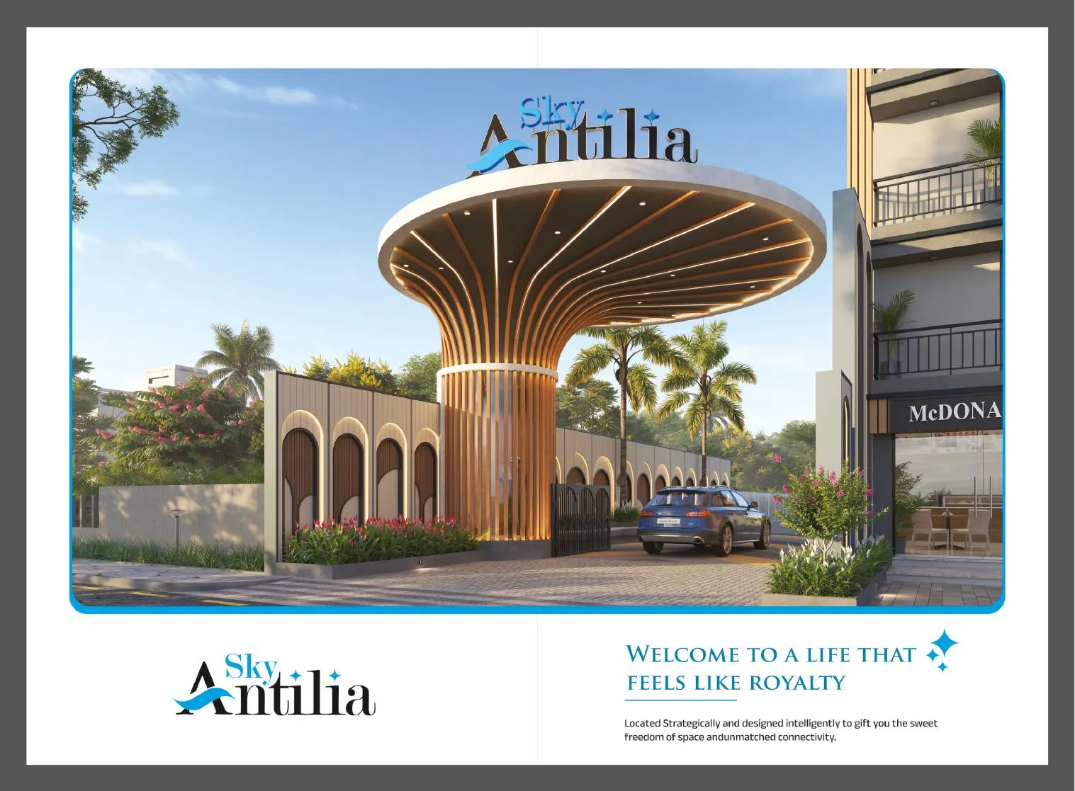 Grand entrance gate — Sky Antilia, Godadara, Surat