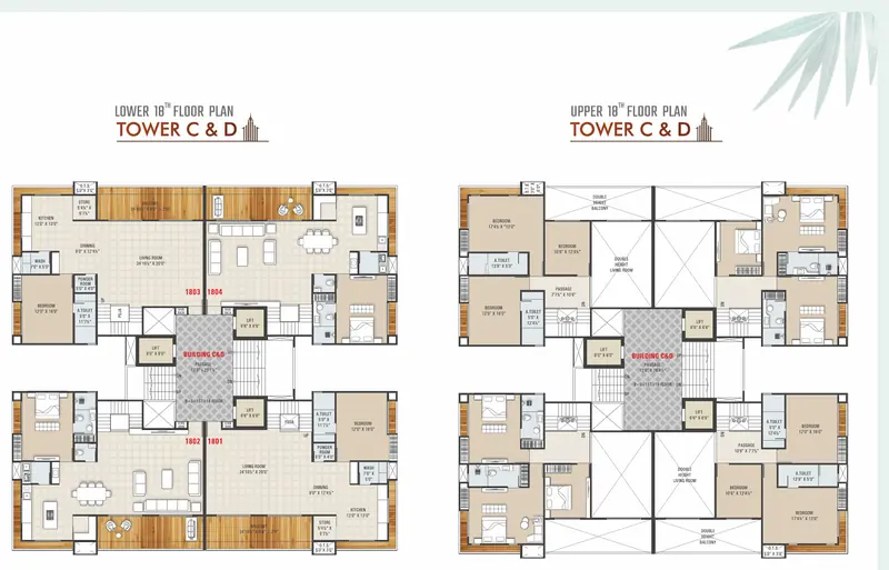18th Floor Plan — Tower C & D — Silver Epitome, Parvat Patiya, Surat